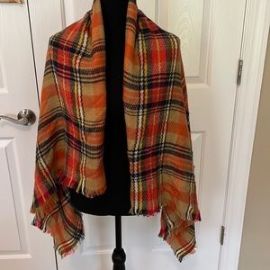Fall plaid wrap.  Use as scarf or wrap.